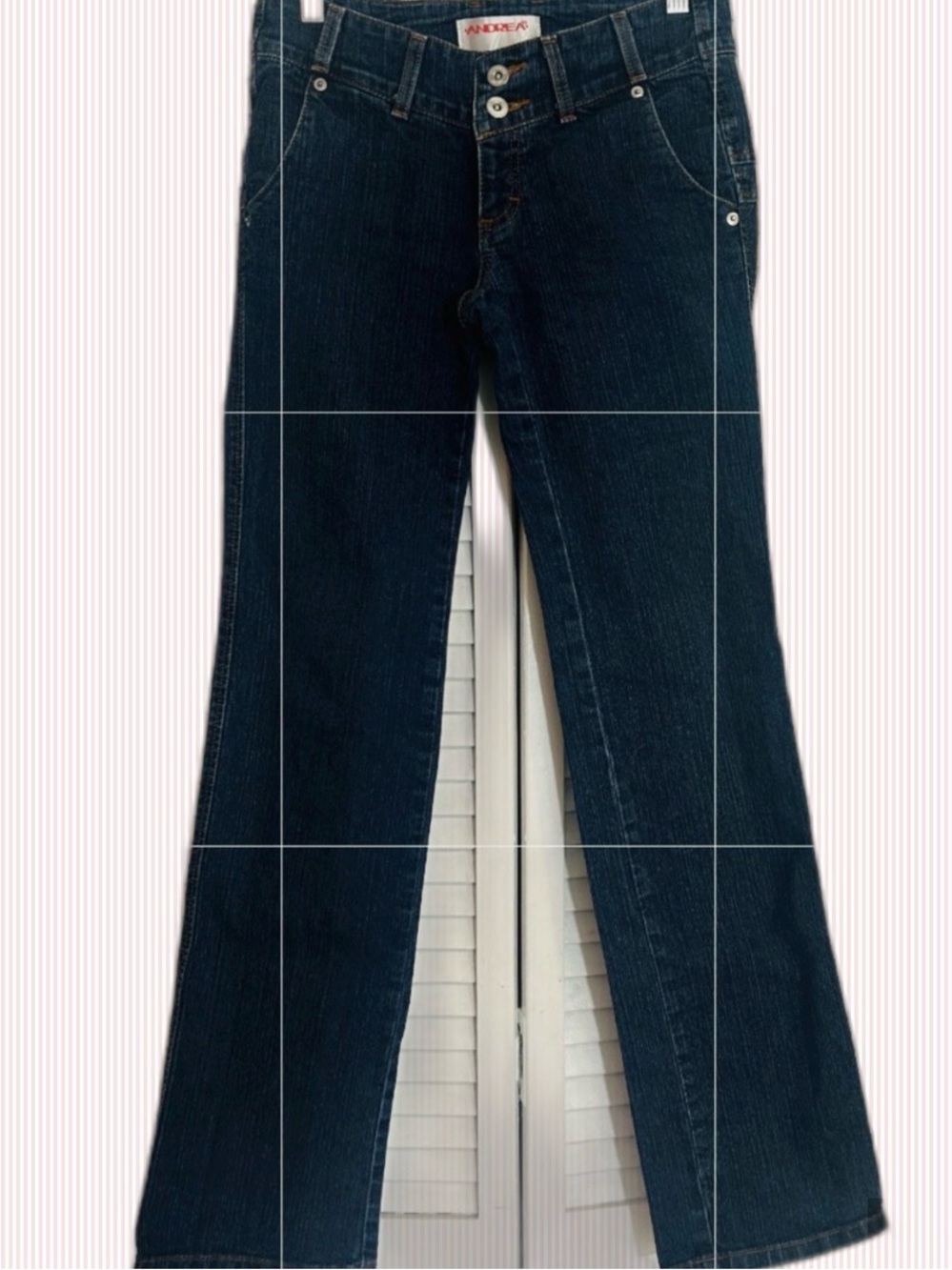 ANDREA Low Rise Dark Blue Boot-Cut Jeans